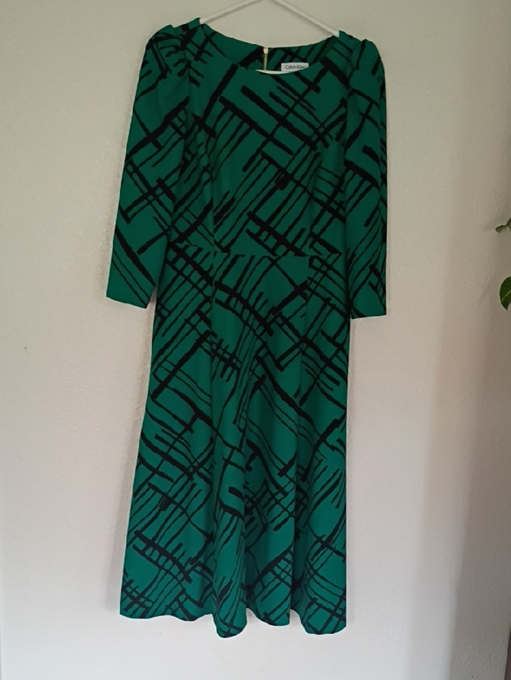Coldwater Creek Teal Dress with Black Abstract Print